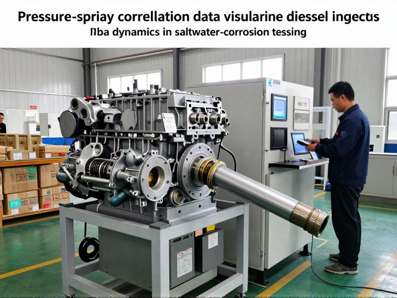 Pressure-spray dynamics in saltwater-corrosion testing Pressure-spray correlation data visualization for marine diesel injectors